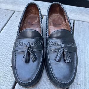 Allen Edmonds "MAXFIELD" Men's Tassel Leather Slip-On Loafers 9 D Black